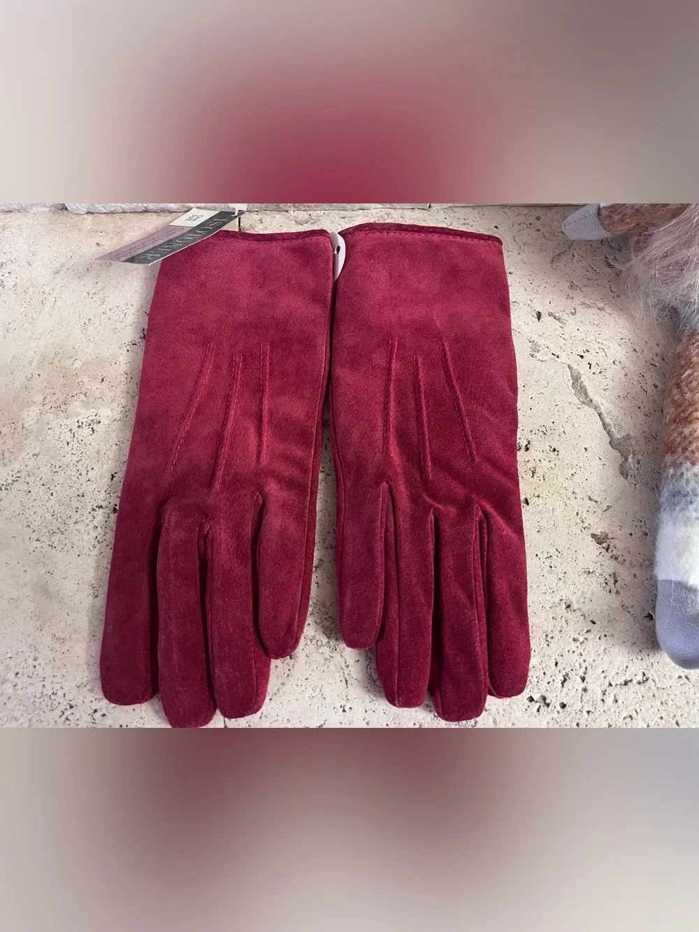 isotoner Women’s Burgundy Suede Gloves